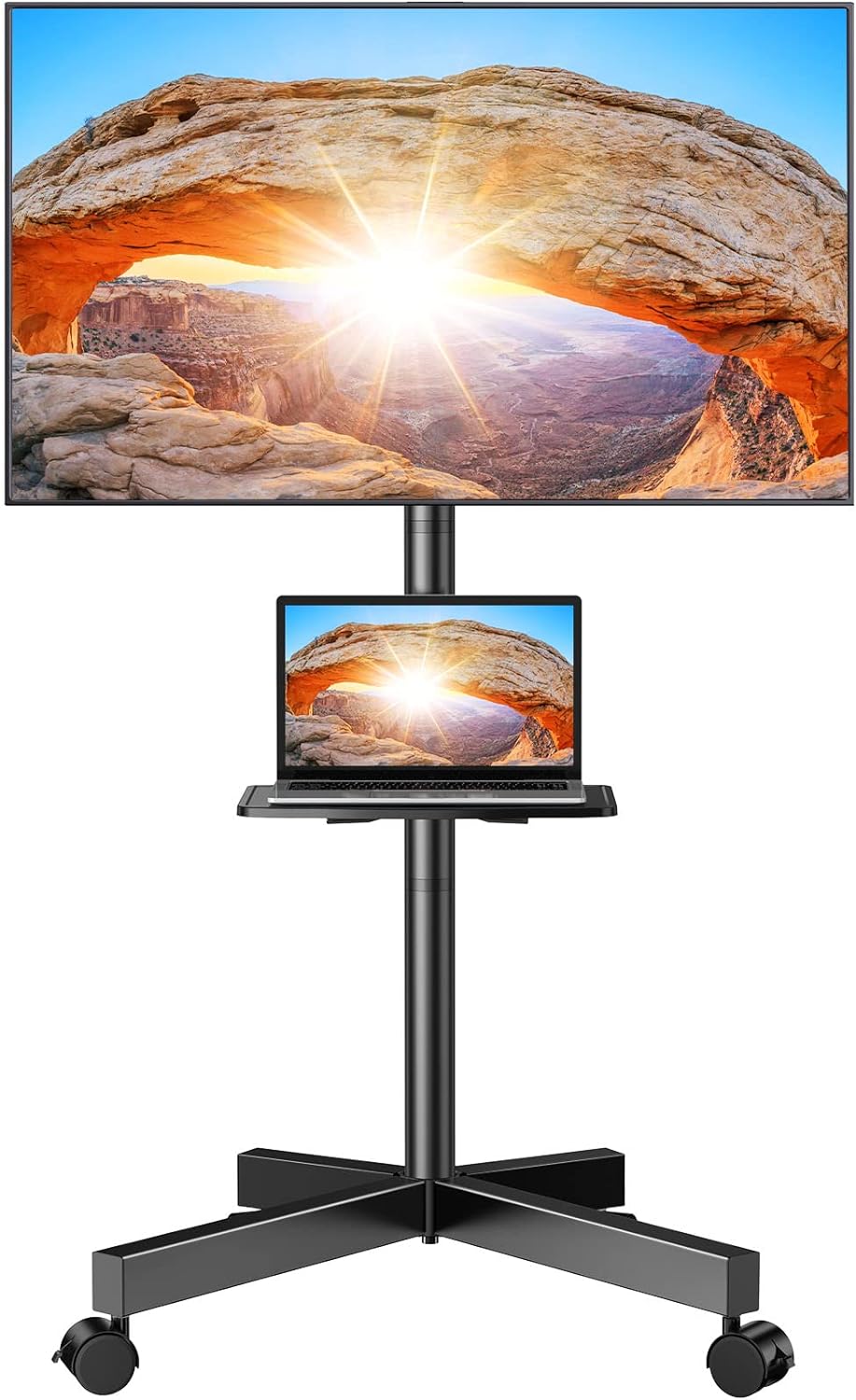 PERLEGEAR Mobile TV Stand on Wheels for 23-60 inch LED, LCD, Flat&Curved TVs up...