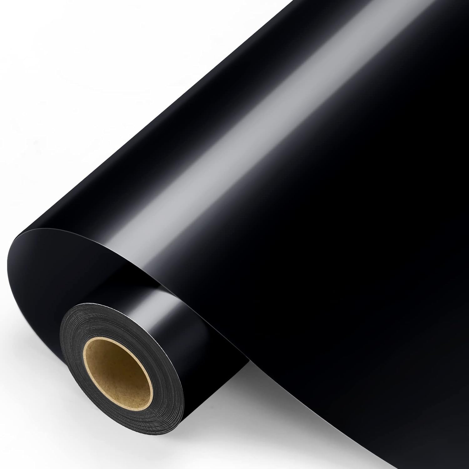 Black Permanent Vinyl - Glossy Black Adhesive Vinyl Roll for All Cutting Machine...