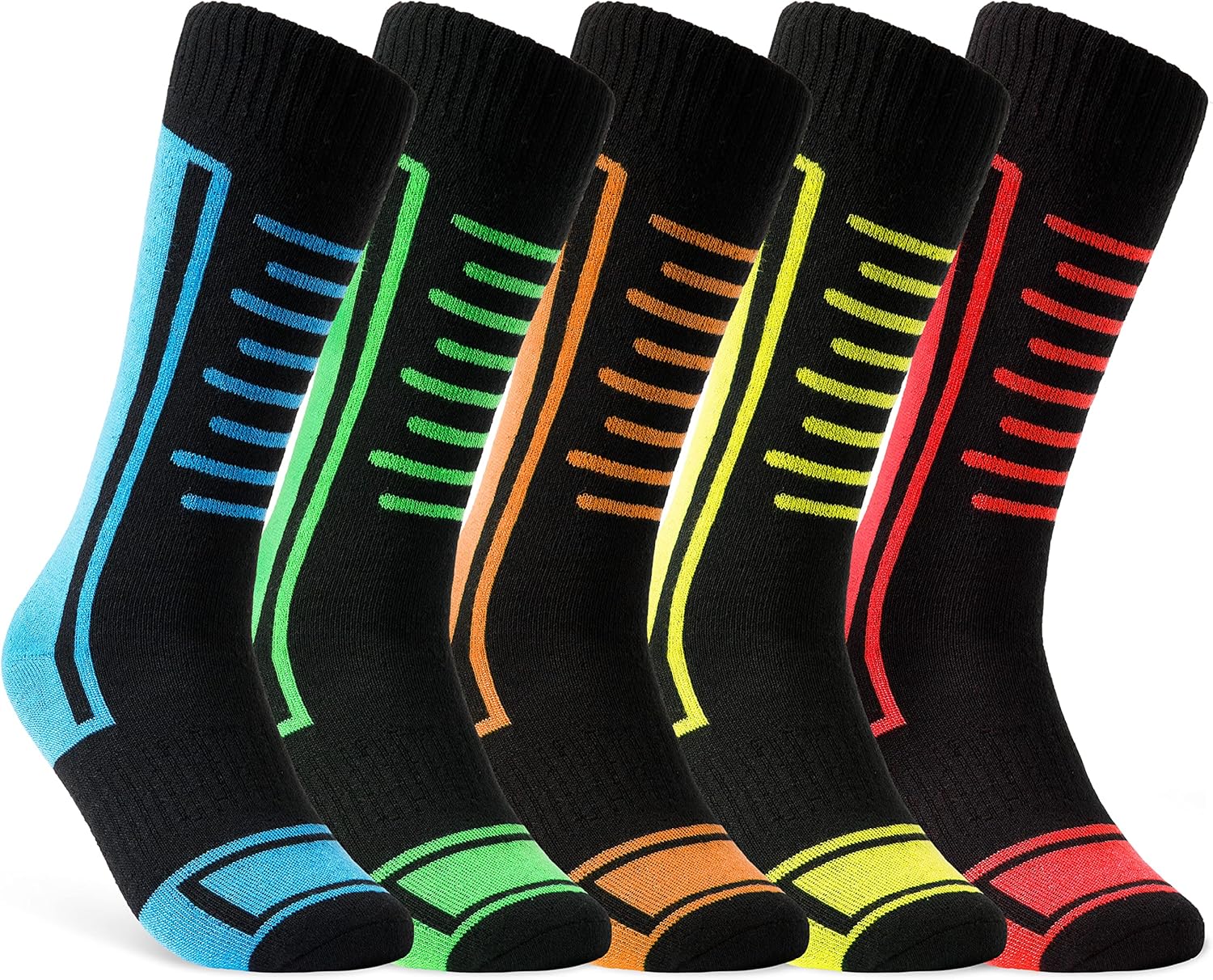CityComfort Boys Ski Socks, Multipack of Long Thick Socks for Hiking Outdoor Act...