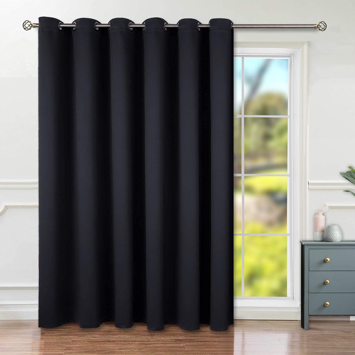 BGment Fashion Sliding Door Curtain 120 X 96 Inches, Wide Thermal Blackout Curta...