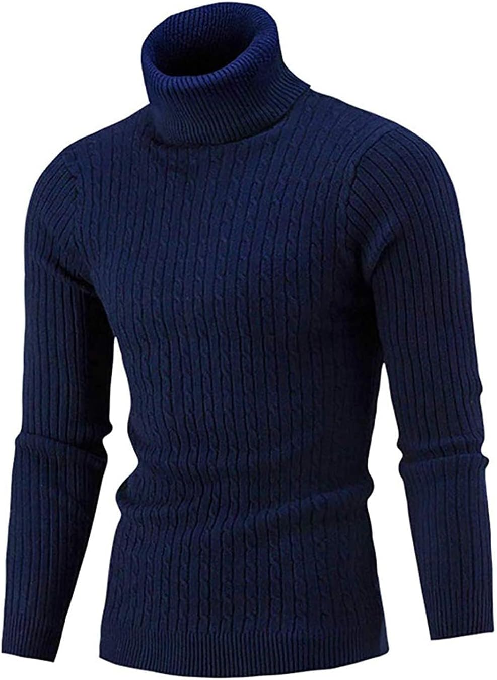Belovecol Men's Turtleneck Jumpers High Roll Neck Sweater Ribbed Slim Fit Warm T...