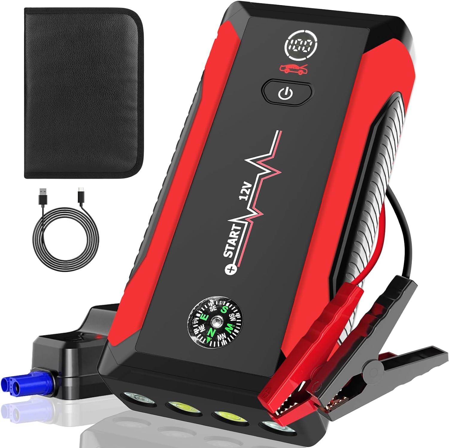 Car Jump Starter, Jump Starter Battery Pack for Up to 8.5L Gas & 8.0L Diesel Eng...
