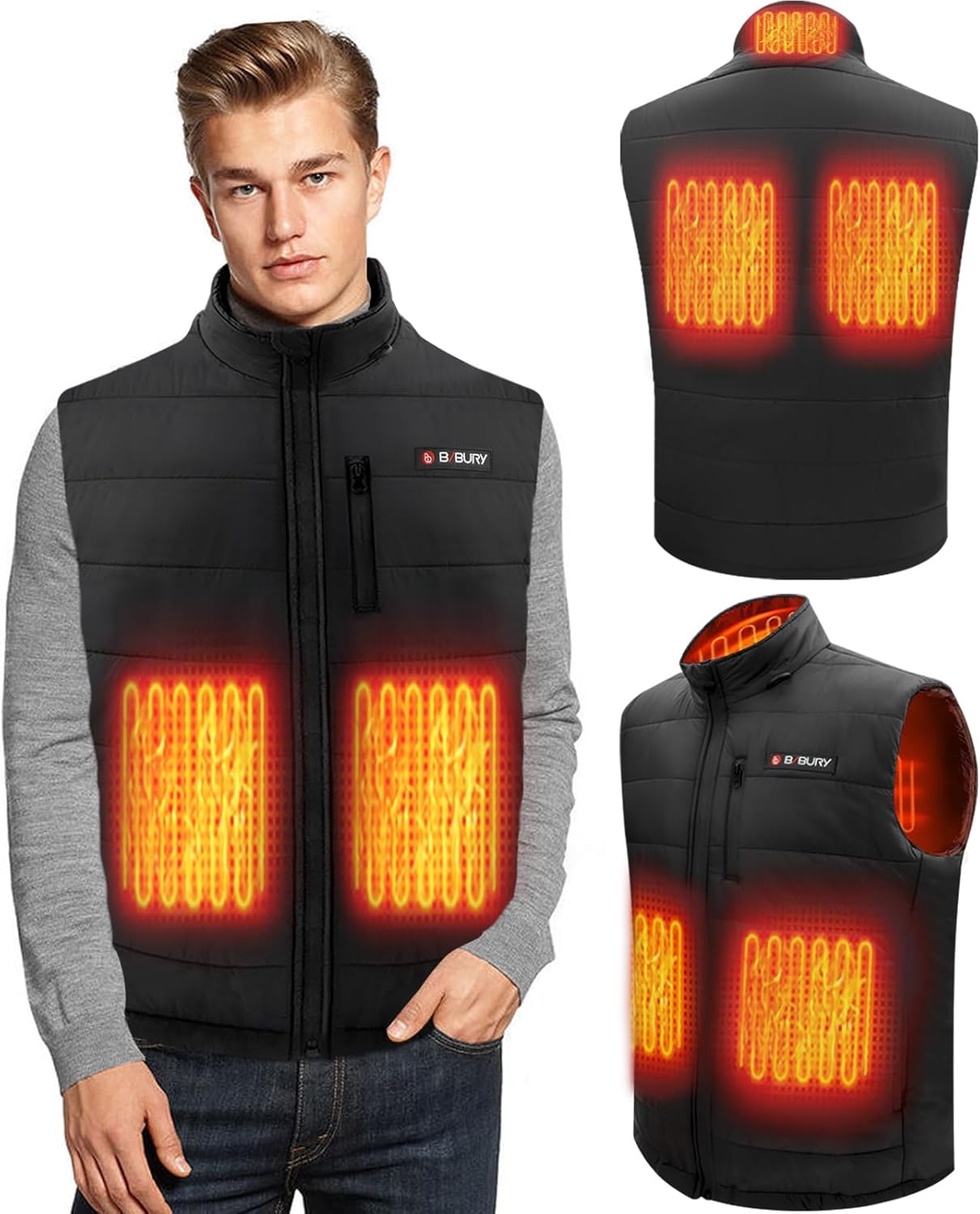 BIBURY Heated Vest, Electric Heated Gilet Unisex Washable Warming Heated Jacket...