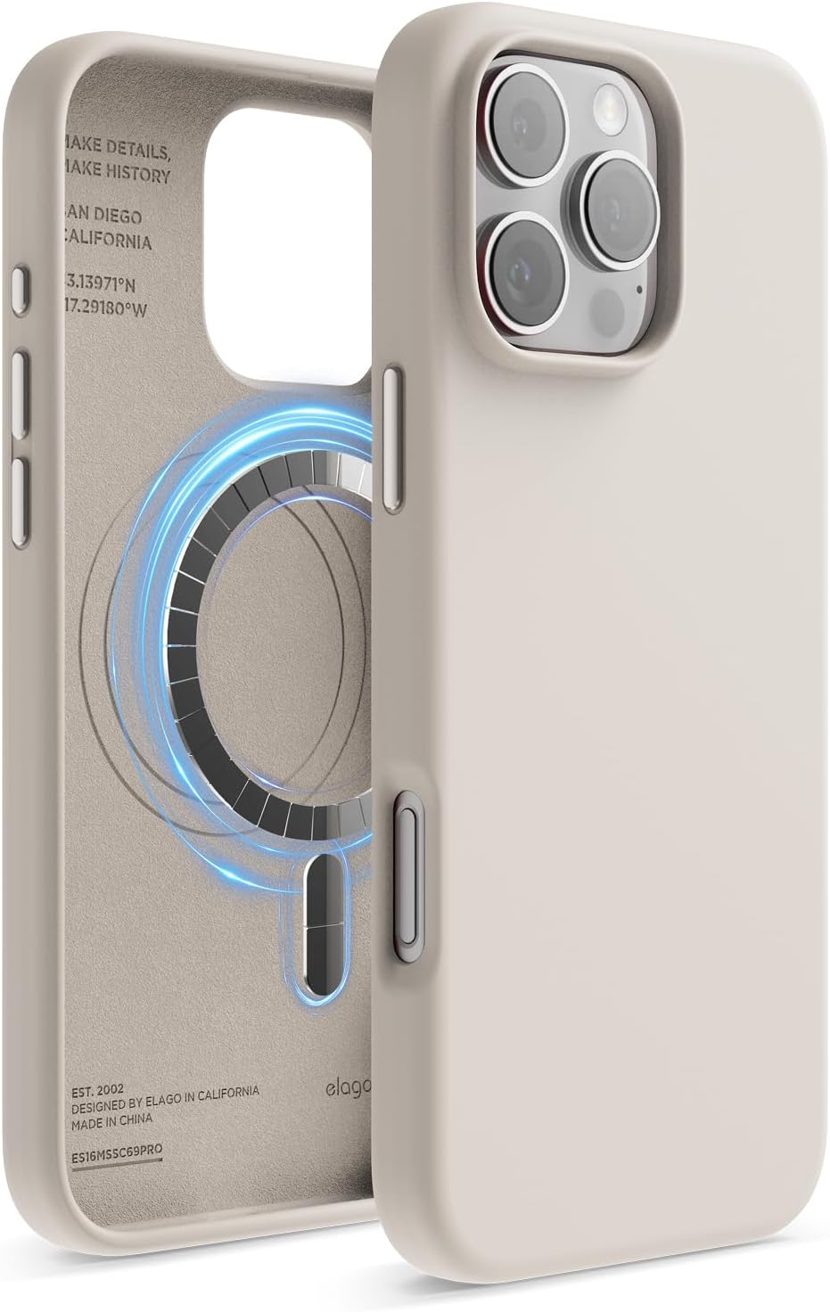 elago Magnetic Silicone Case Compatible with iPhone 16 Pro Max Case 6.9 Inch Com...