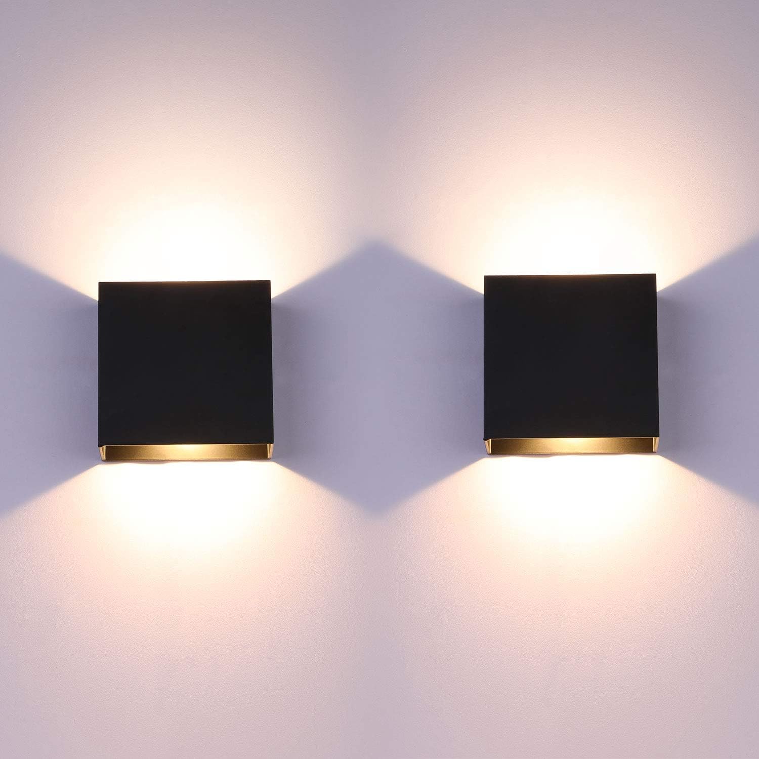 Glighone 2Pcs LED Wall Lights Indoor Up Down Wall Lamp Wall Wash Light Modern Wa...