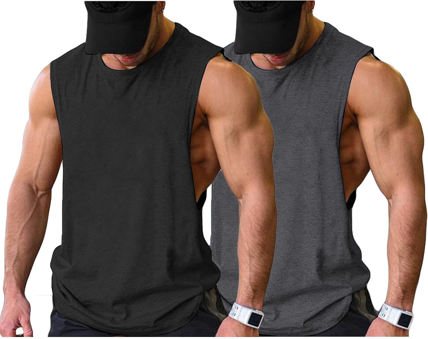 COOFANDY Men Workout Tank Top Gym Bodybuilding Sleeveless Muscle T Shirts Cut Of...