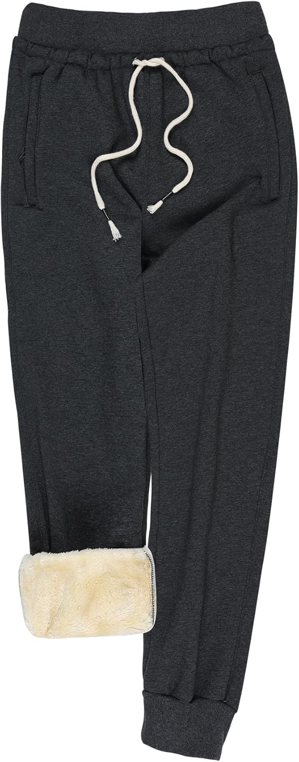 Gihuo Women's Sherpa Lined Sweatpants Winter Casual Jogger Sweat Pants Warm Athl...