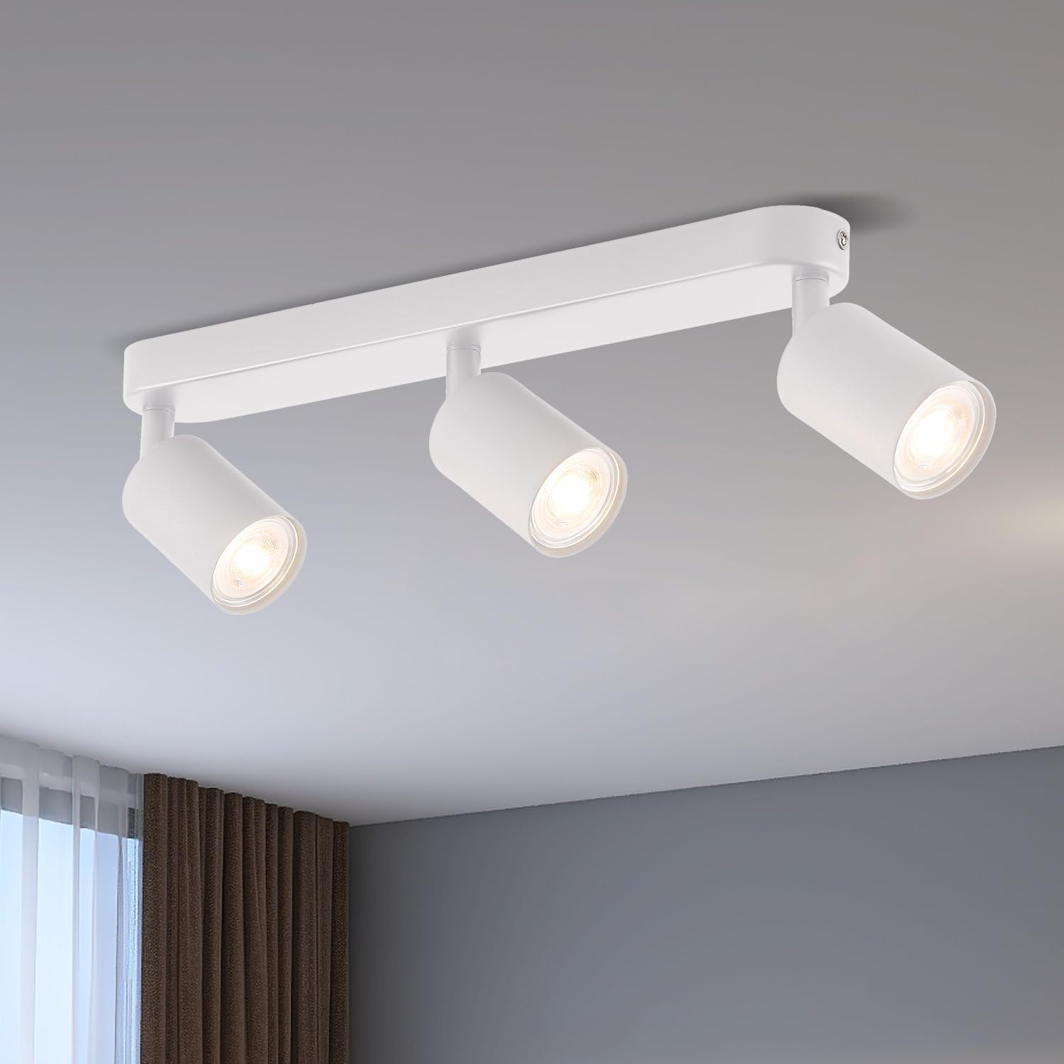 ANWIO GU10 Spotlight Ceiling Lights,3 Way Bedroom Kitchen Lights Ceiling,Industr...