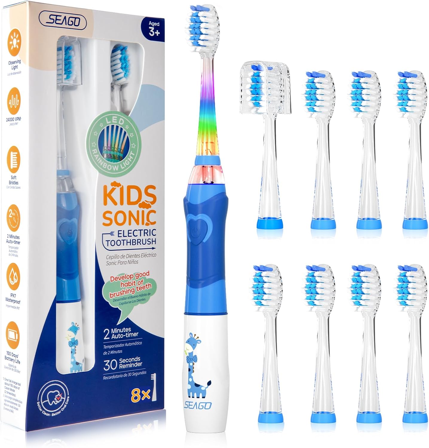 Seago Kids Electric Toothbrush, Childrens Electric Toothbrush, Toddler Electric...