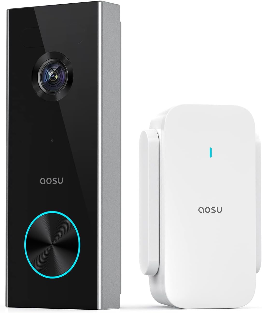AOSU Doorbell Camera Wireless, Battery-Powered Video Doorbell with Chime, 2K Res...