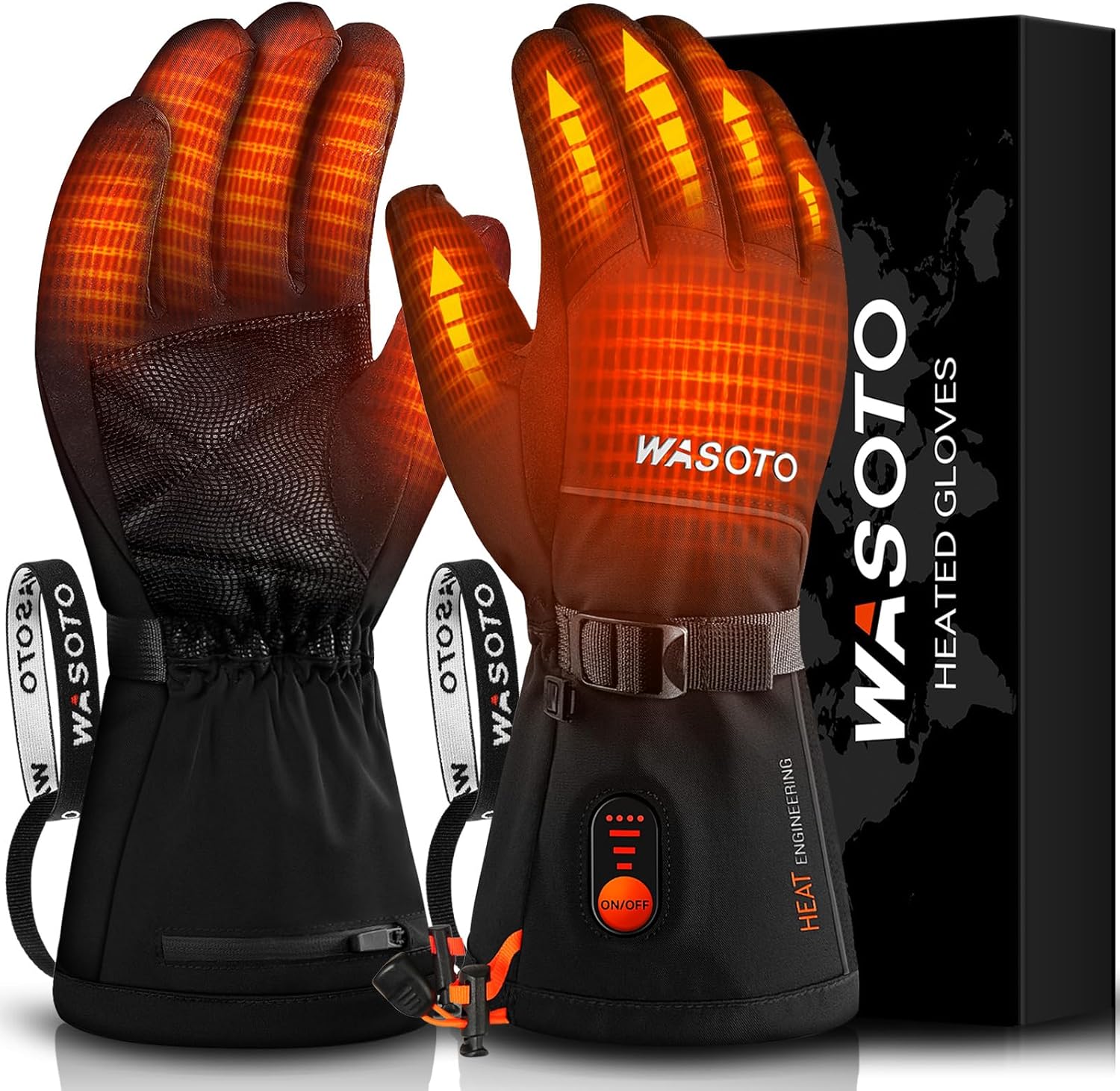 Heated Gloves for Men Women 7.4V Battery 22.2WH Rechargeable Heated Ski Gloves T...