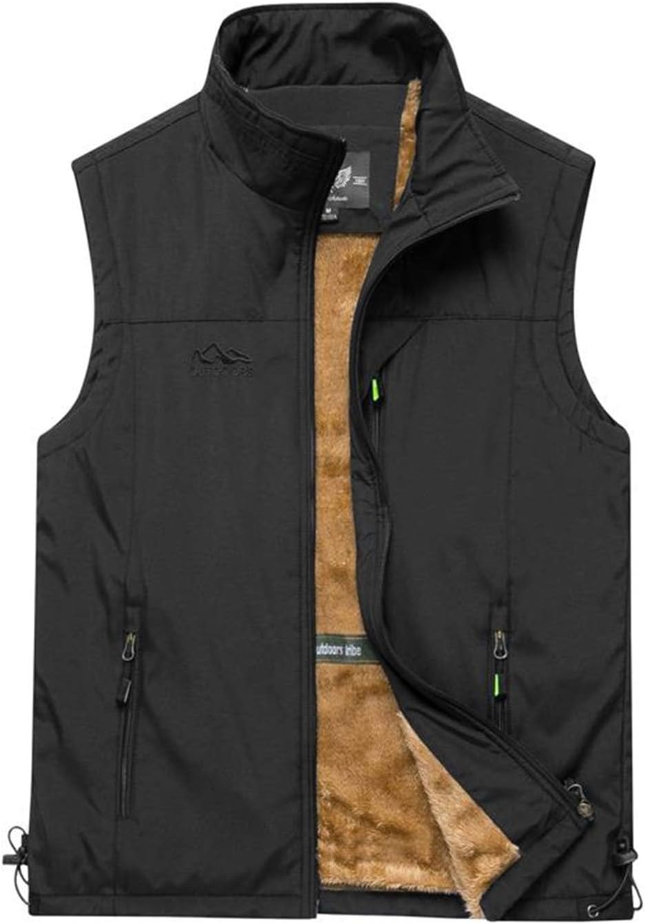 Gihuo Men's Sherpa Lined Fleece Vest Winter Fishing Travel Utility Vest Gilet Bl...