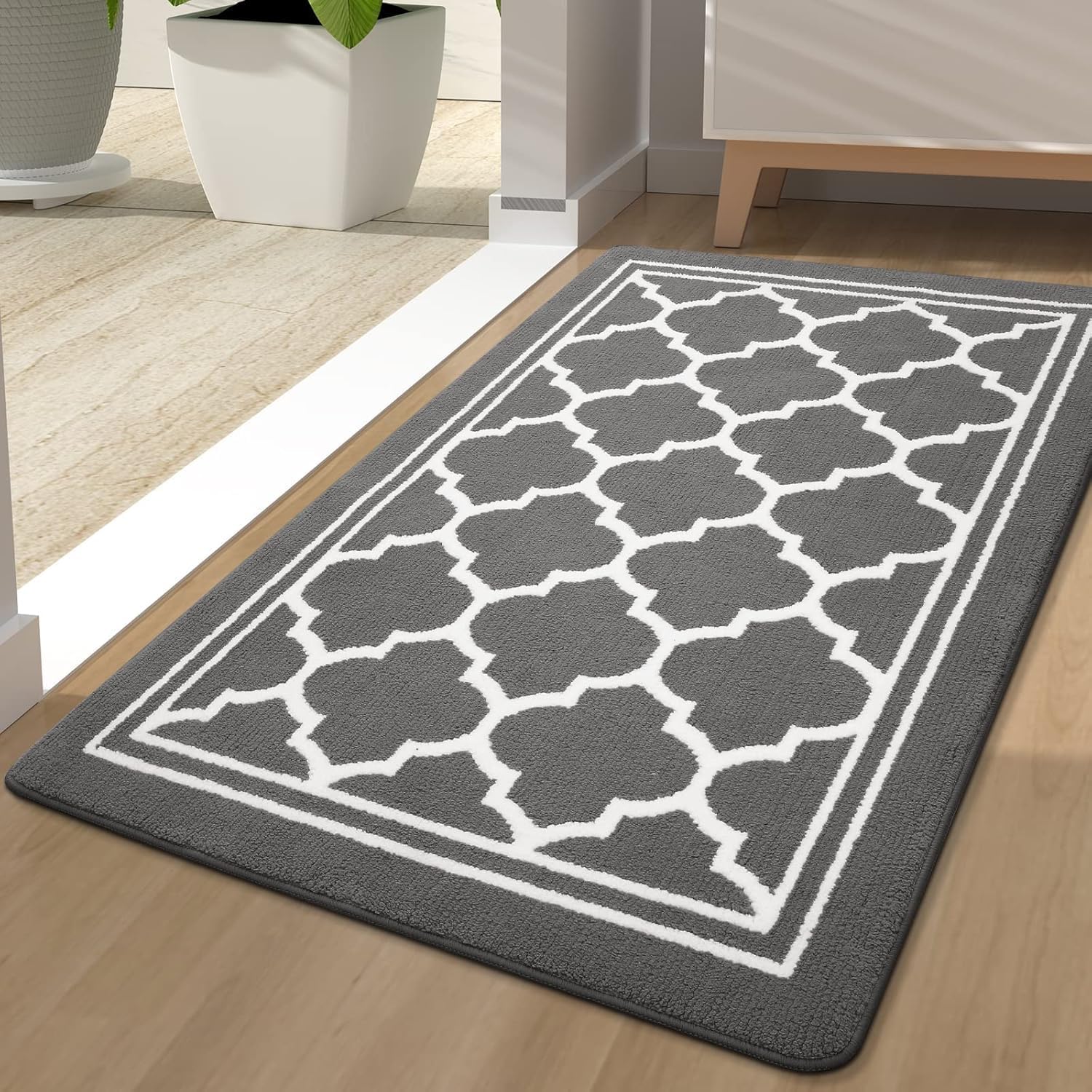 Homaxy Washable Door Mats Indoor, Dirt Trapper Mat Absorbent Non-Slip Low Profil...
