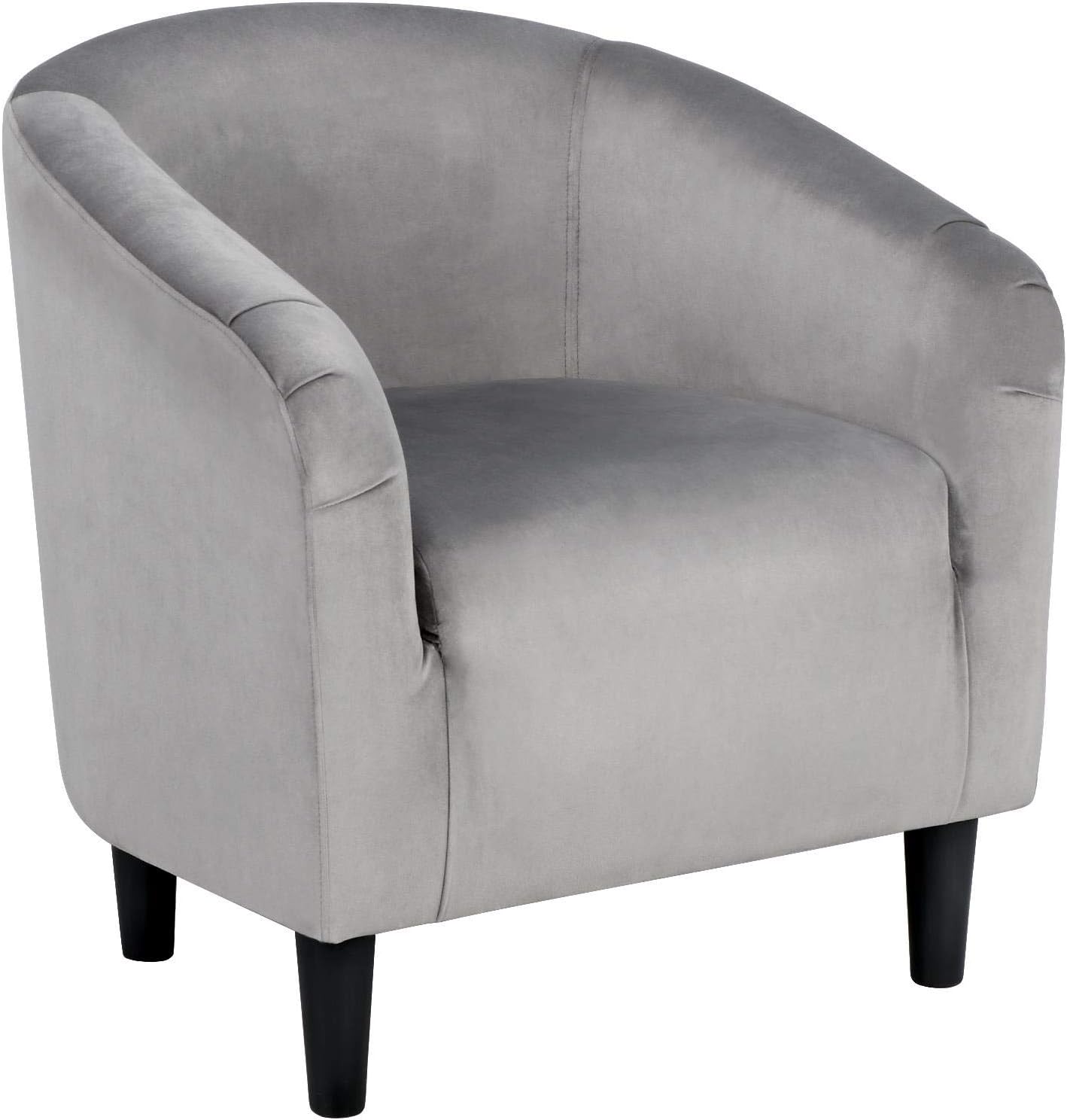 Yaheetech Living Room Chair, Velvet Accent Upholstered Barrel Sitting Chair with...