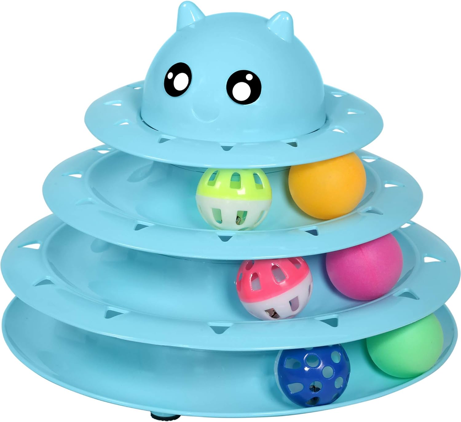 UPSKY Cat Toy Roller 3-Level Turntable Cat Toys Balls with Six Colorful Balls In...