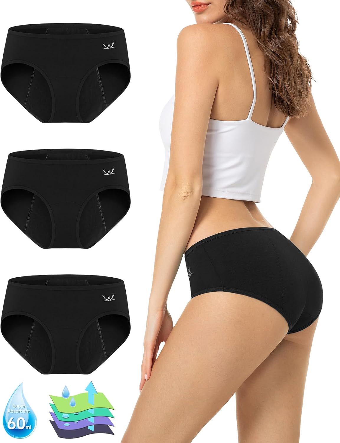 TANSTC Period Underwear for Women Heavy Flow High Absorbency Postpartum Menstrua...