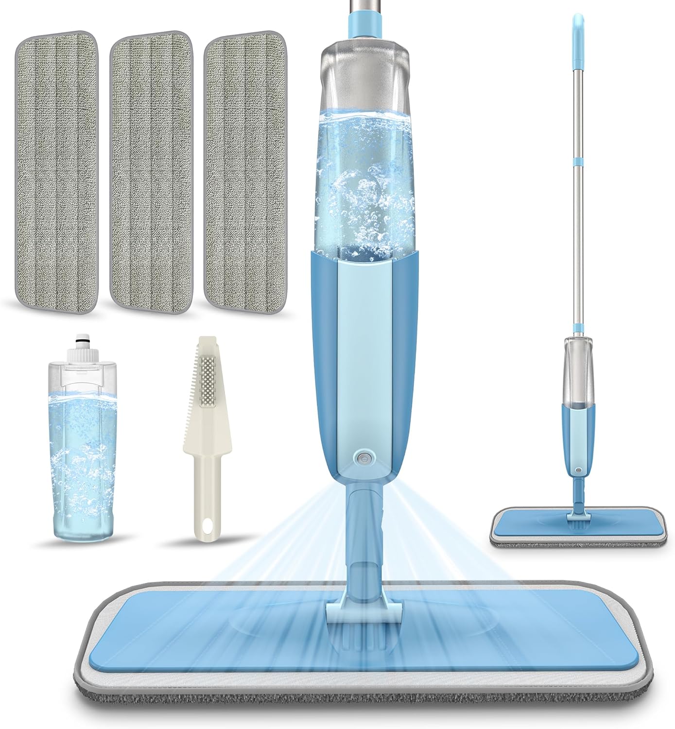 Microfibre Floor Mop Spray Mop for Cleaning Floors, MEXERRIS Dust Wet Dry Mop wi...