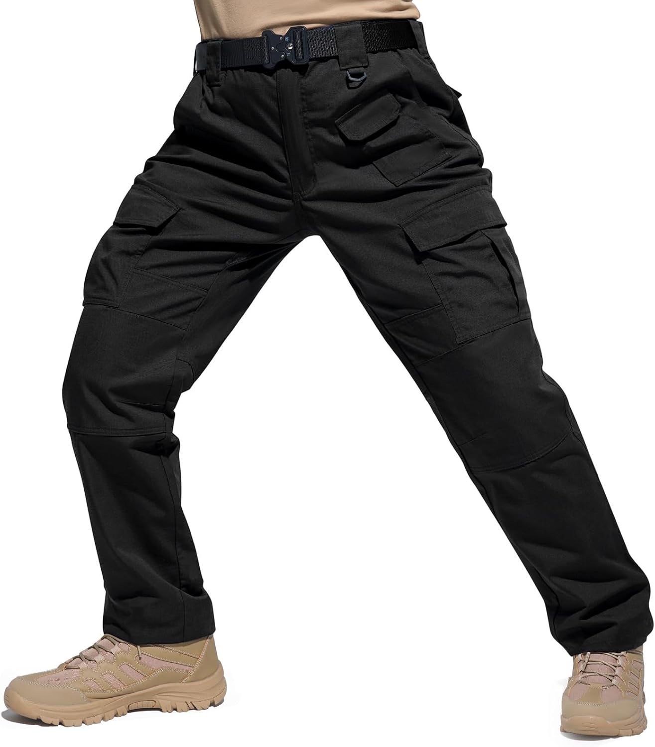 HISEA Men's Tactical Pants Water Resistant Ripstop Cargo Pants Relaxed Fit Outdo...