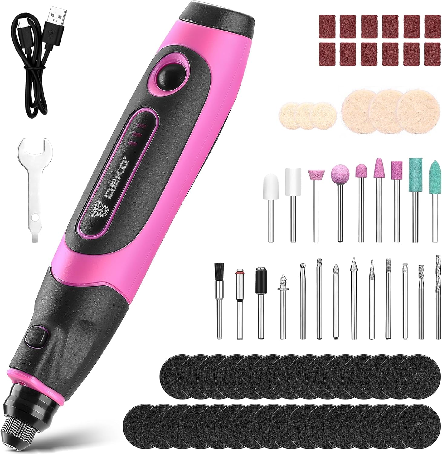 Mini Cordless Rotary Tool:DEKOPRO 3.7V Rotary Tool Variable Speed Display with T...