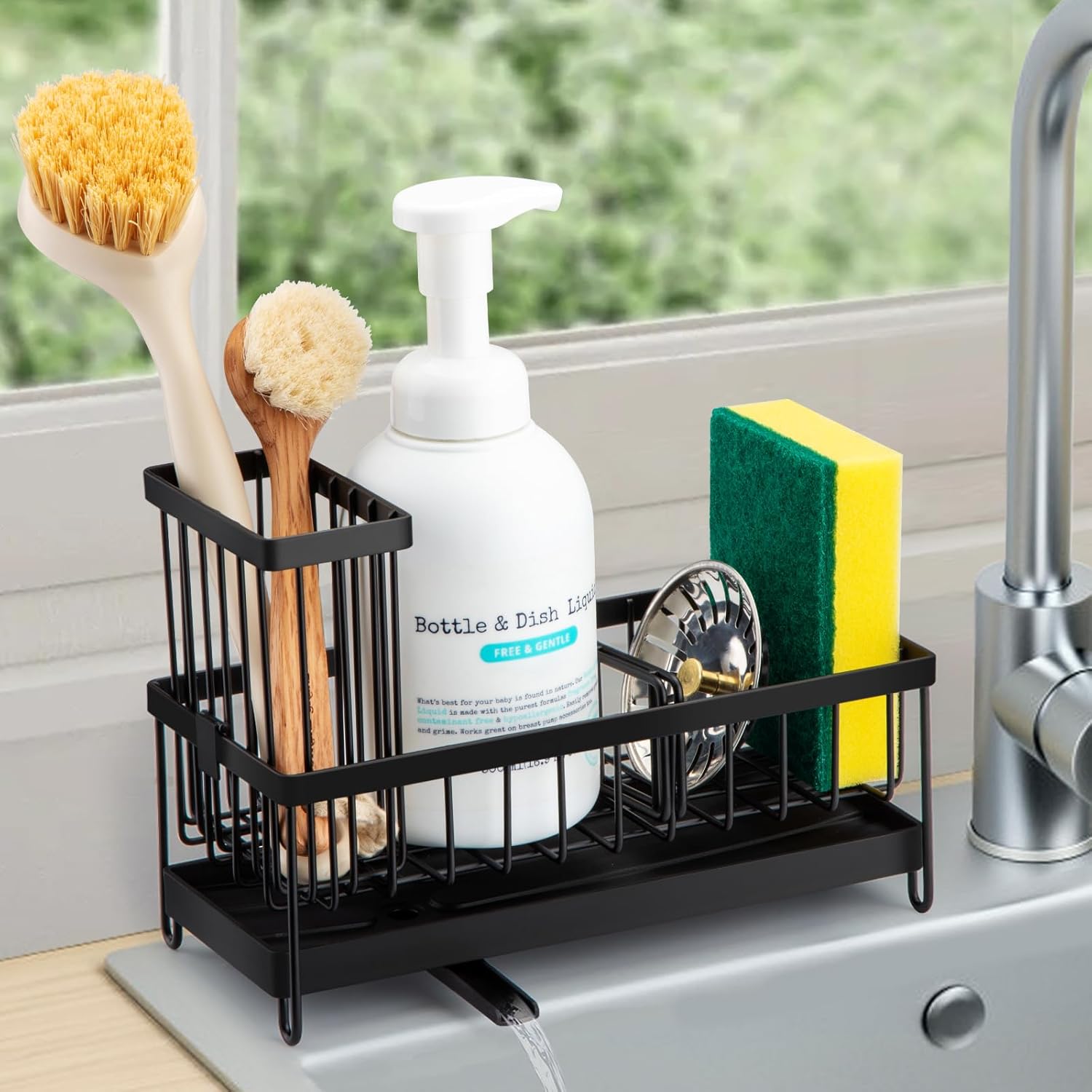 Sinnsally Sink Caddy Organiser,Sink Tidy Kitchen Sink Organizer,Kitchen Soap Dis...