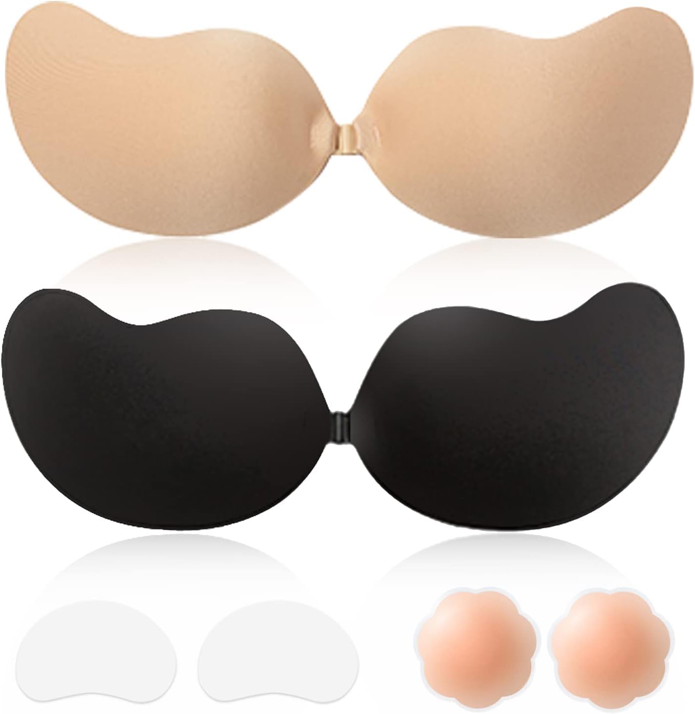 Sticky Bra Backless Adhesive Strapless Invisible Push Up Stick on Bras for Women...