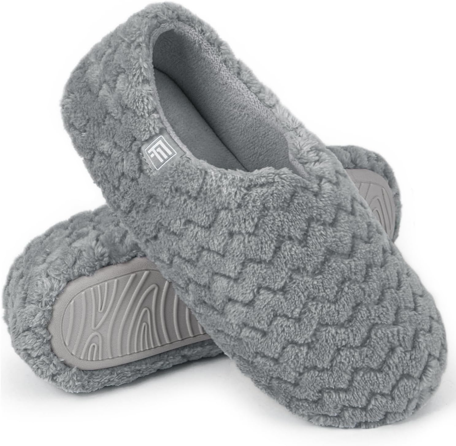 FamilyFairy Women's Memory Foam Slippers Soft Sherpa Lining Anti-Slip Lightweigh...