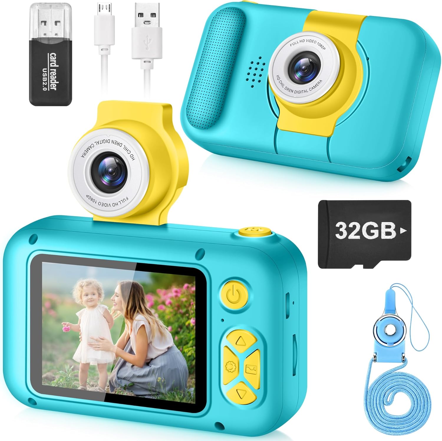 Kids Camera,ARNSSIEN Camera for Kids,2.4in IPS Screen Digital Camera,180°Flip Le...