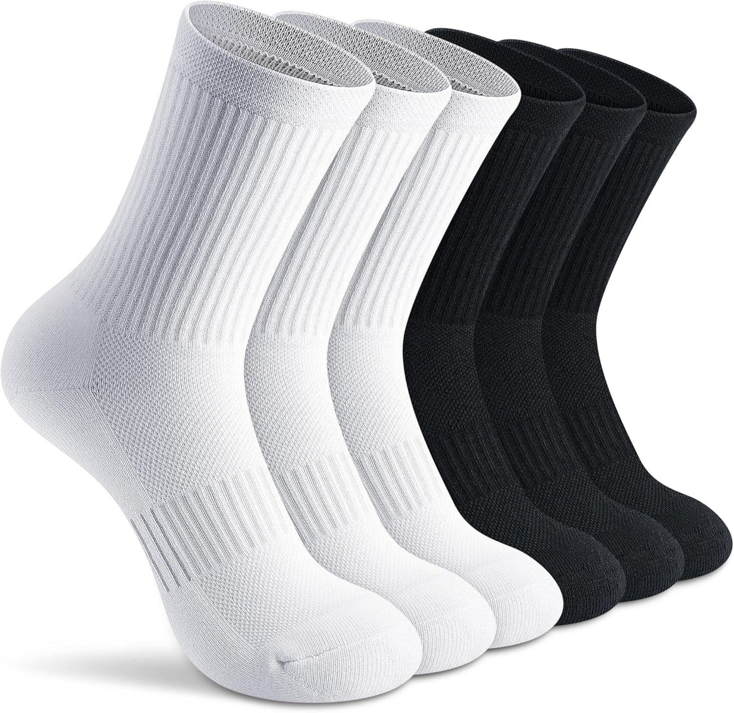 Gonii Crew Socks Women Hiking Running Athletic Cushioned Compression Socks 5-6 P...