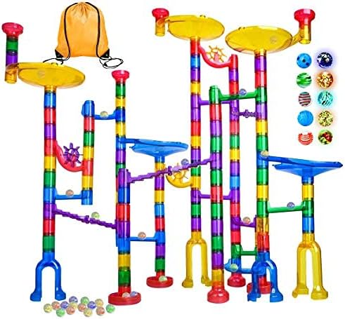 LOYO Glowing Marble Run, 132pcs Marble Run Toy STEM Educational Learning Toy Gif...