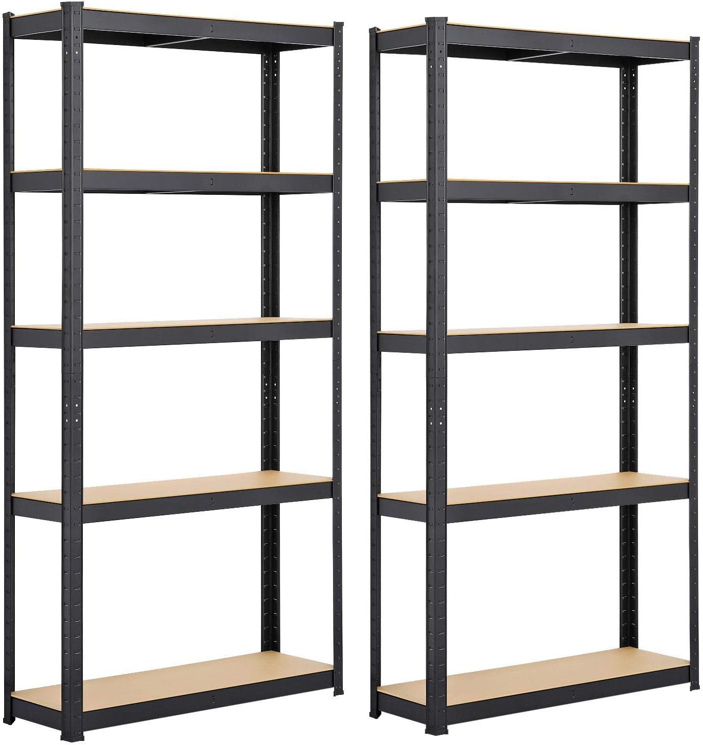 Yaheetech 2PCS Heavy Duty 5 Tier Garage Shelving Units Metal Storage Shelves She...