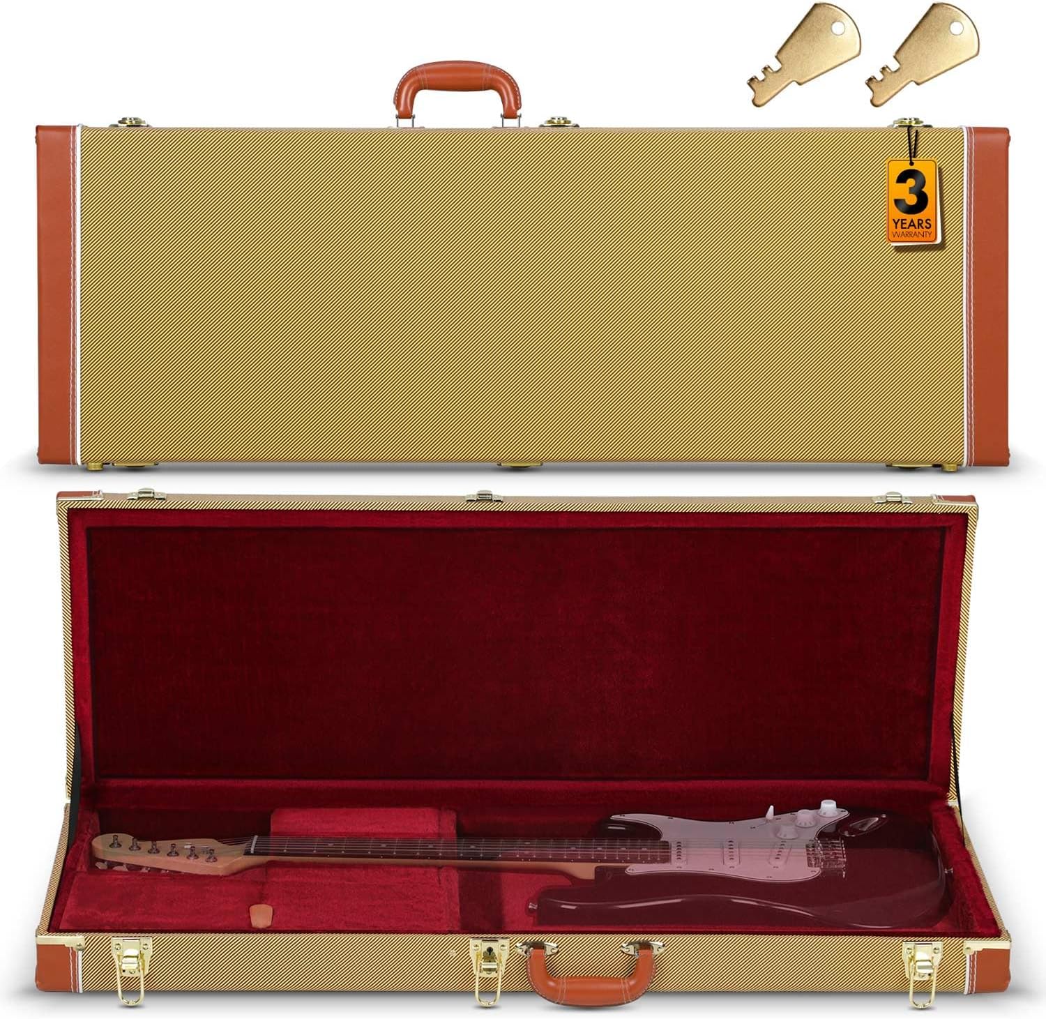 CAHAYA Electric Guitar Hard Shell Case Portable Square Guitar Case Hardshell for...