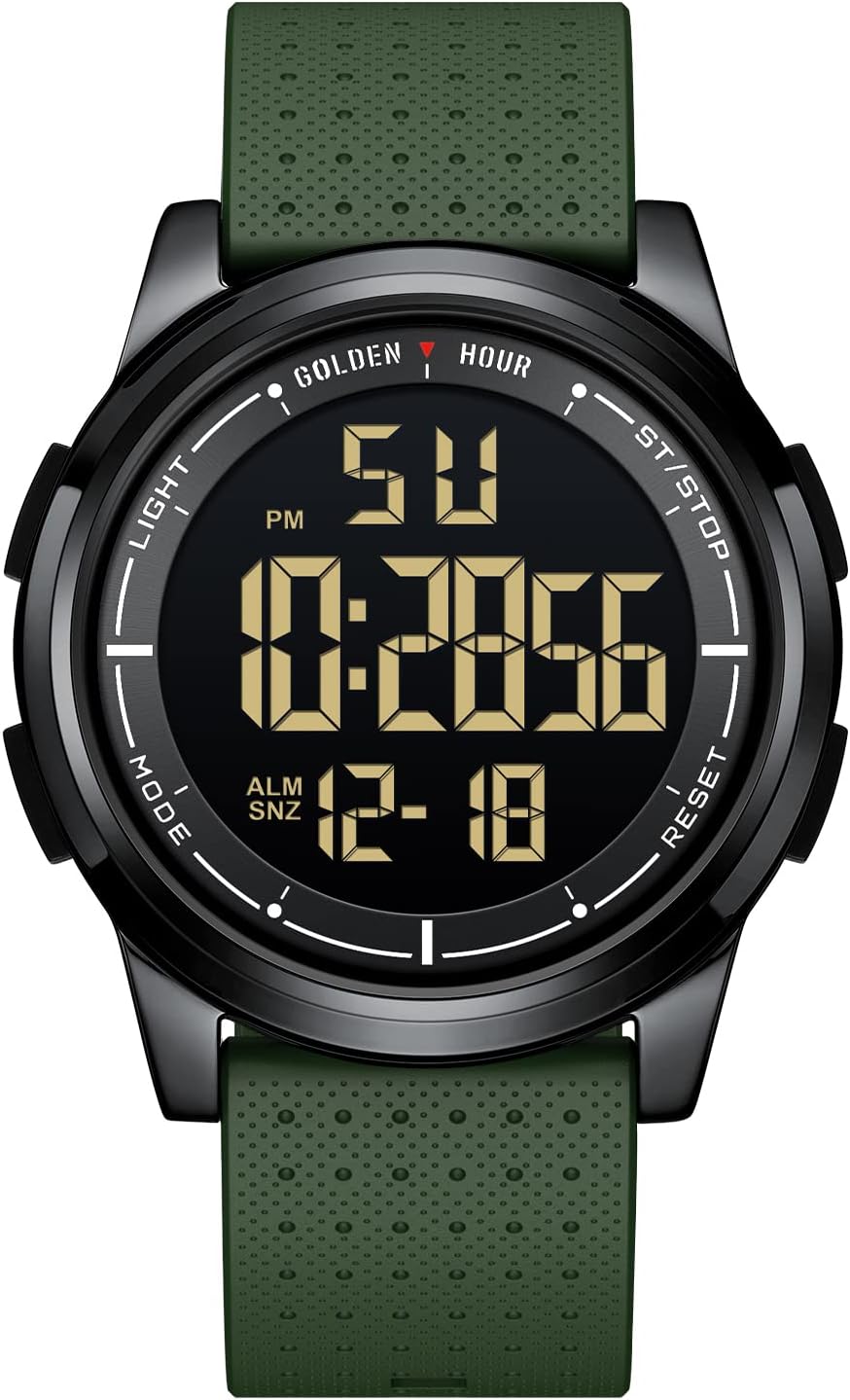 GOLDEN HOUR Ultra-Thin Minimalist Sports Waterproof Digital Watches Men with Wid...
