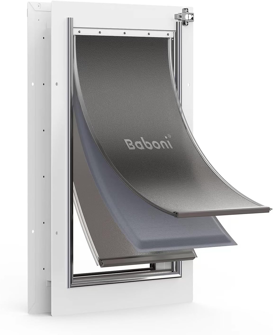 Baboni 3-Flaps Pet Door for Interior and Exterior Doors, Steel Frame and Telesco...