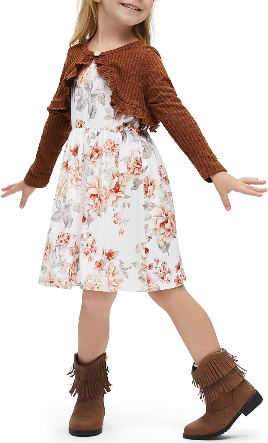 PATPAT Outfits for Toddler Girls 2 Piece Toddler Girl Long Sleeve Flora Patterne...
