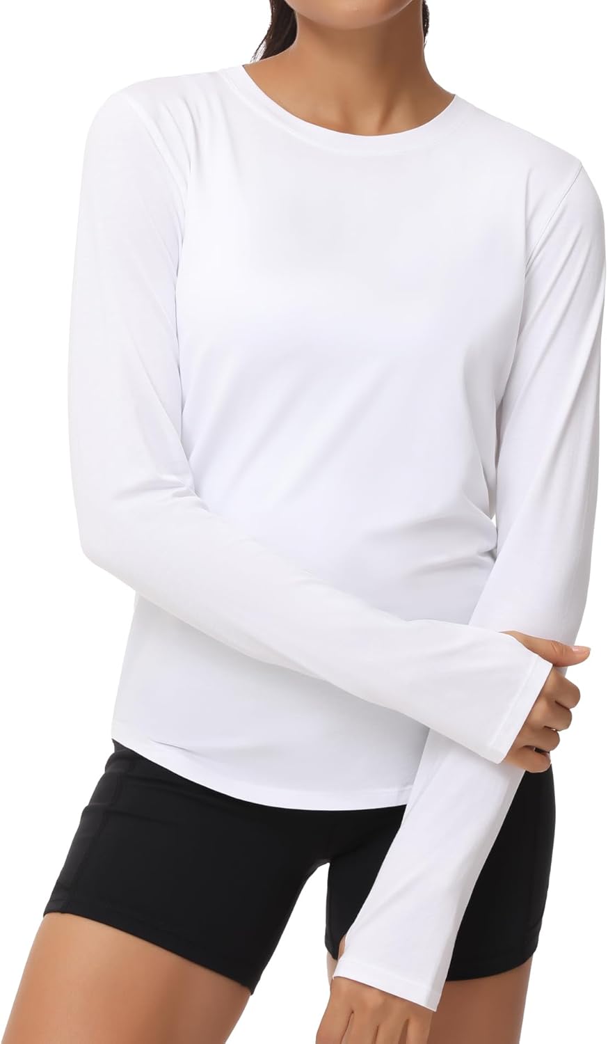 THE GYM PEOPLE Women's Long Sleeve Workout Shirts Athletic Crewneck Hiking Tops...