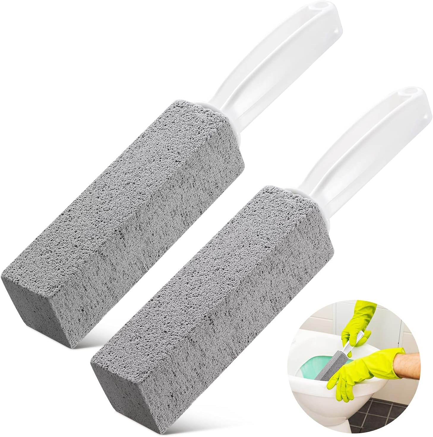 2 Pack Toilet Cleaner Hard Water Build up Remover with Ergonomic Handle, Toilet...