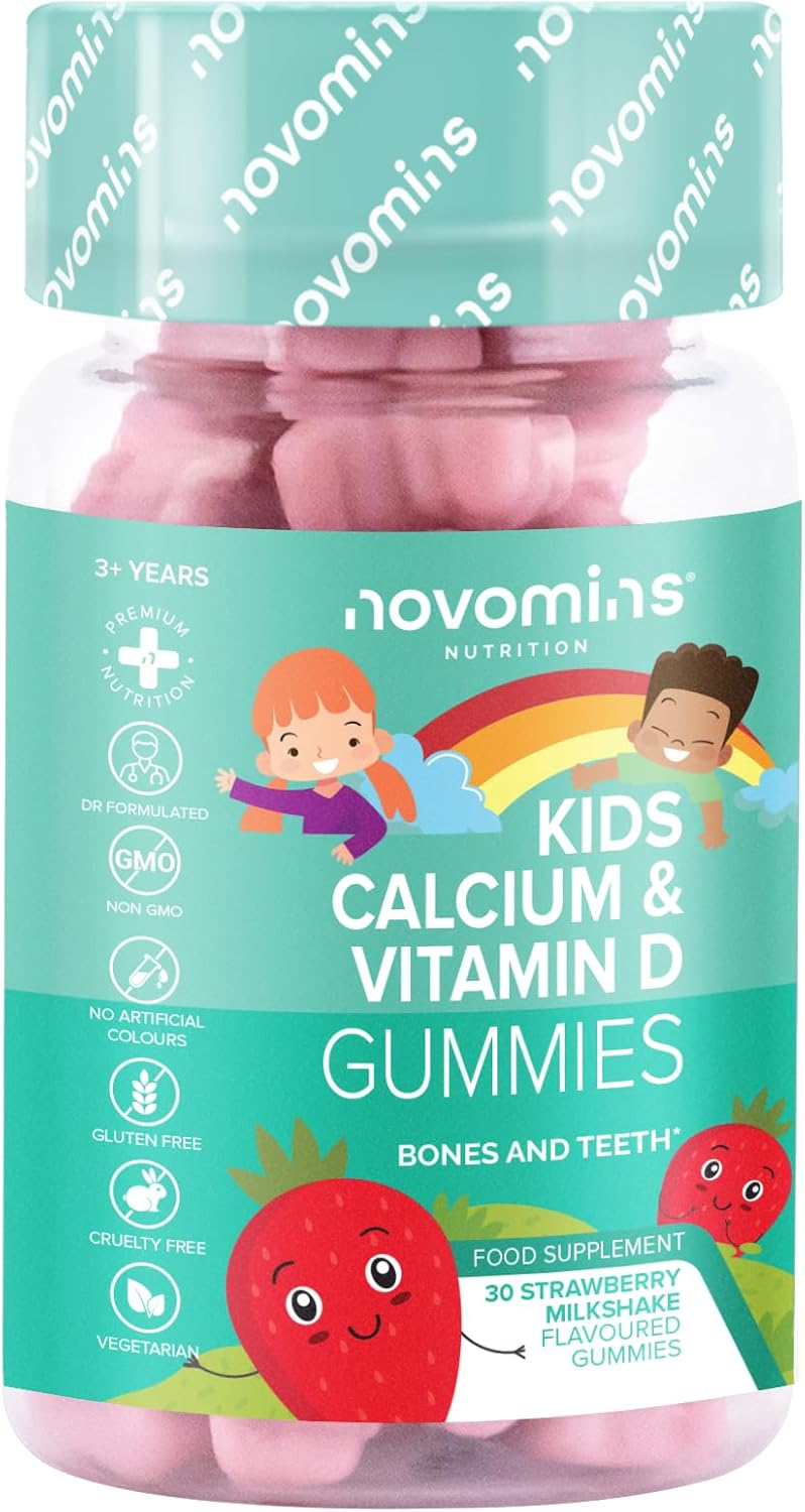 Calcium Gummies for Kids - Healthy Bones & Teeth - Vegetarian - 1 Month Supply –...