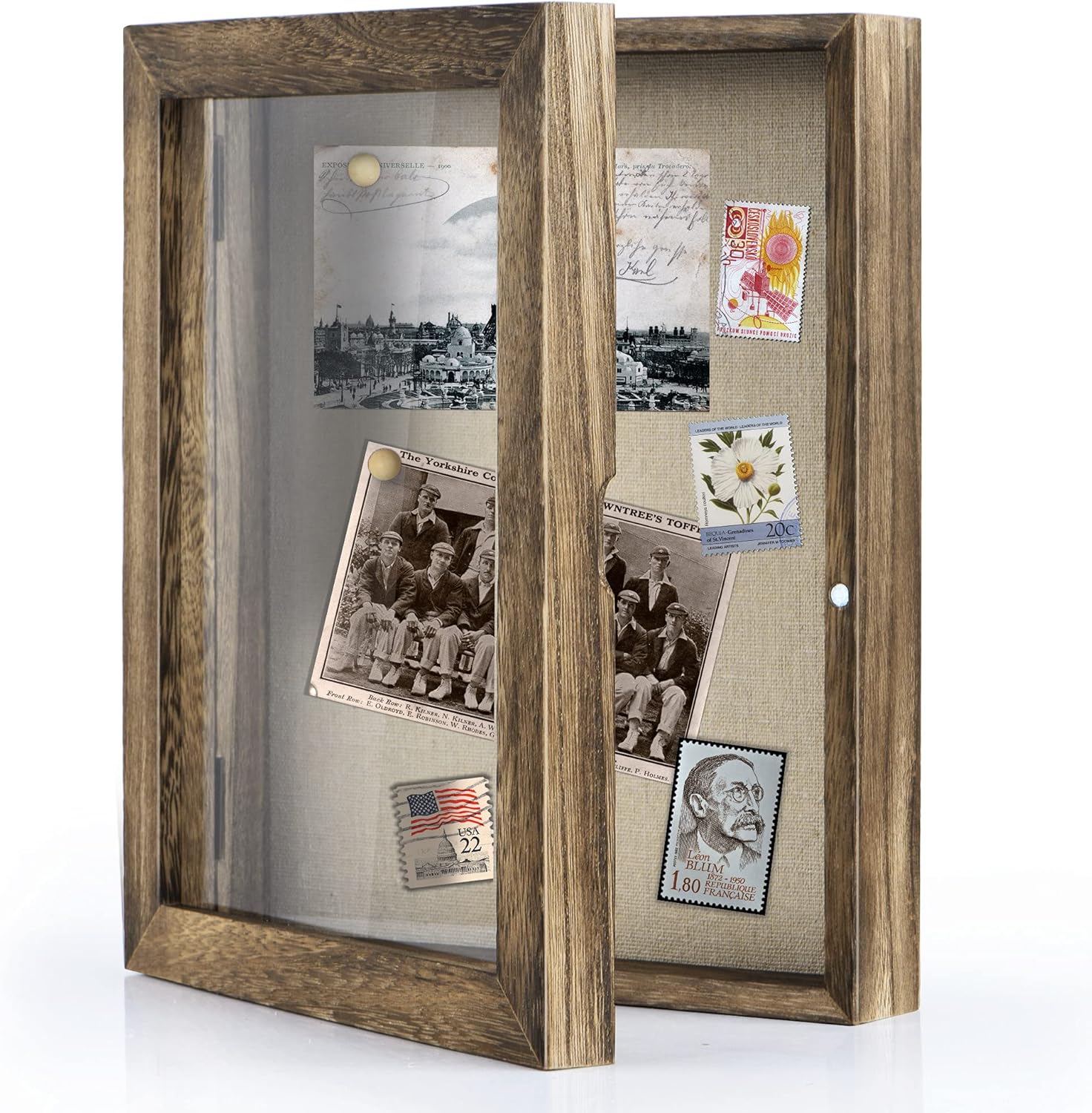 Love-KANKEI Shadow Box Frame 8x10 Shadow Box Display Case with Linen Back Memora...