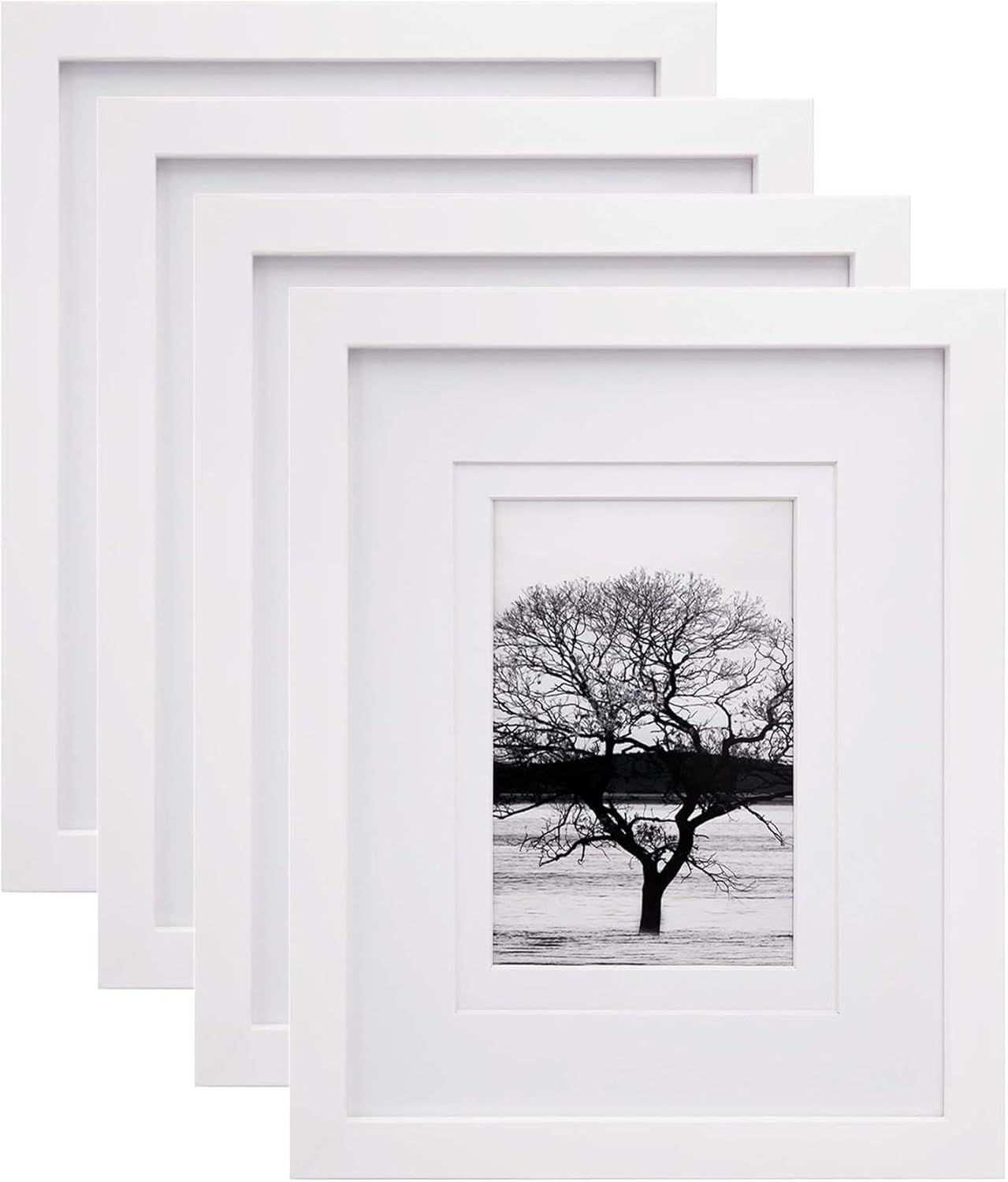 Egofine 8x10 Picture Frames Set of 4, Made of Solid Wood Covered by Plexiglass 4...