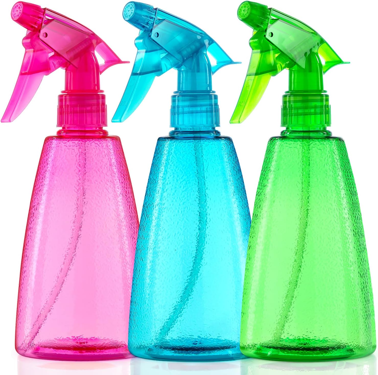 Spray Bottles 3-Pack, 16 Oz, Mist & Stream, Plastic Water Spray Bottle for Hair,...