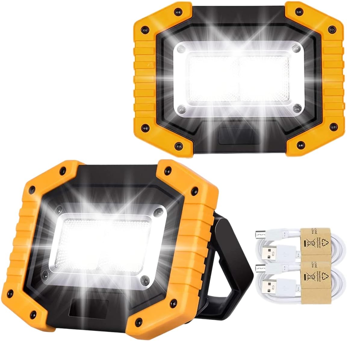 Beizkna 30W LED Work Light Rechargeable Portable COB Battery Floodlight Super Br...