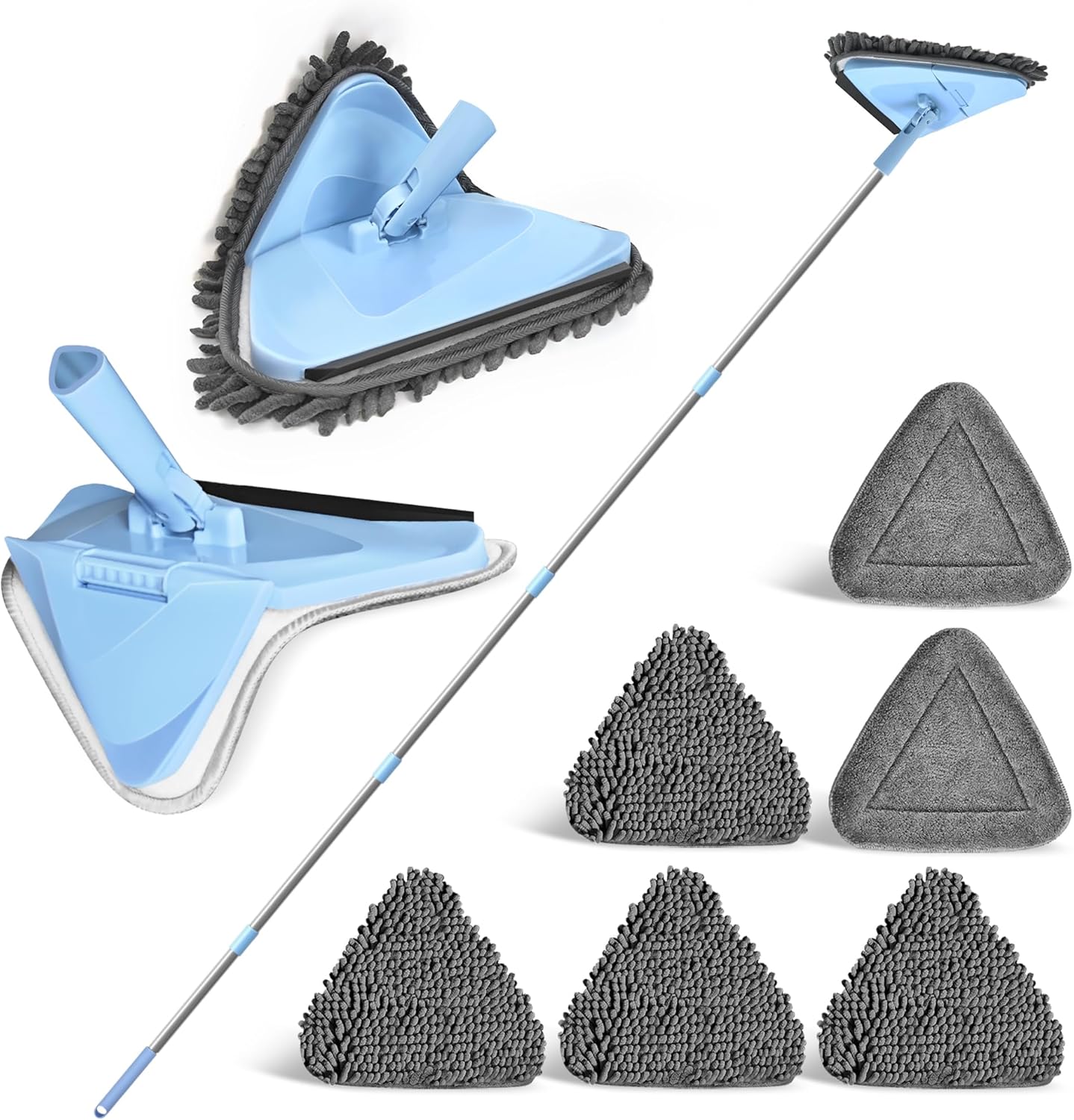 NEWE Wall Mop Cleaner with 202 cm Long Handle, 180° Folding Ceiling Cleaning Too...