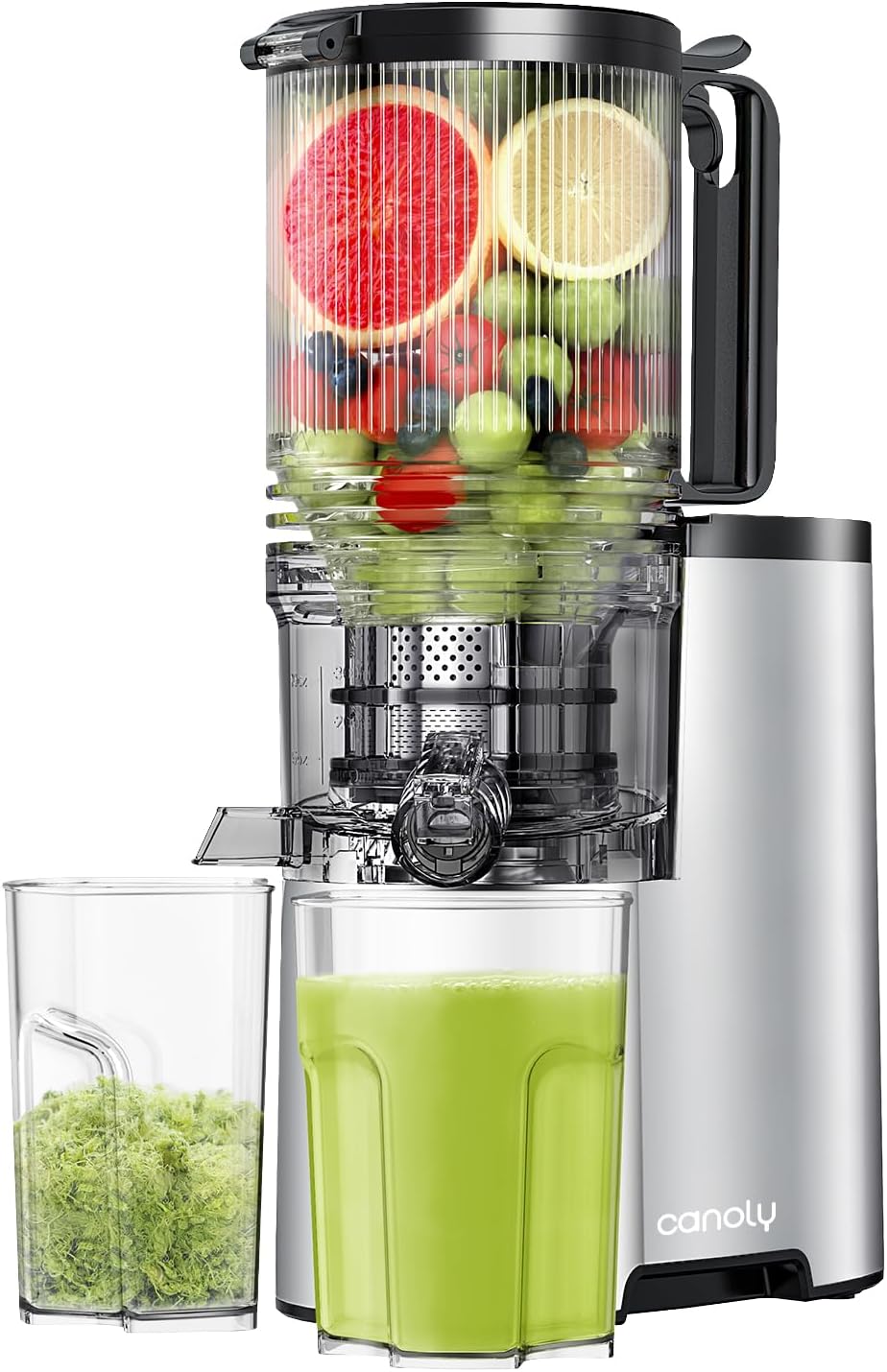 Cold Press Juicer, 5.4" Wide Feed Chute Juicers with 350w Power Motor, Slow Mast...