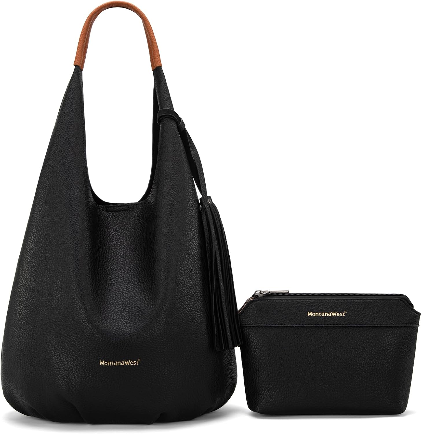 Montana West Slouchy Hobo Bags for Women 2PCS Tassels Handbags Shoulder Bag Set...