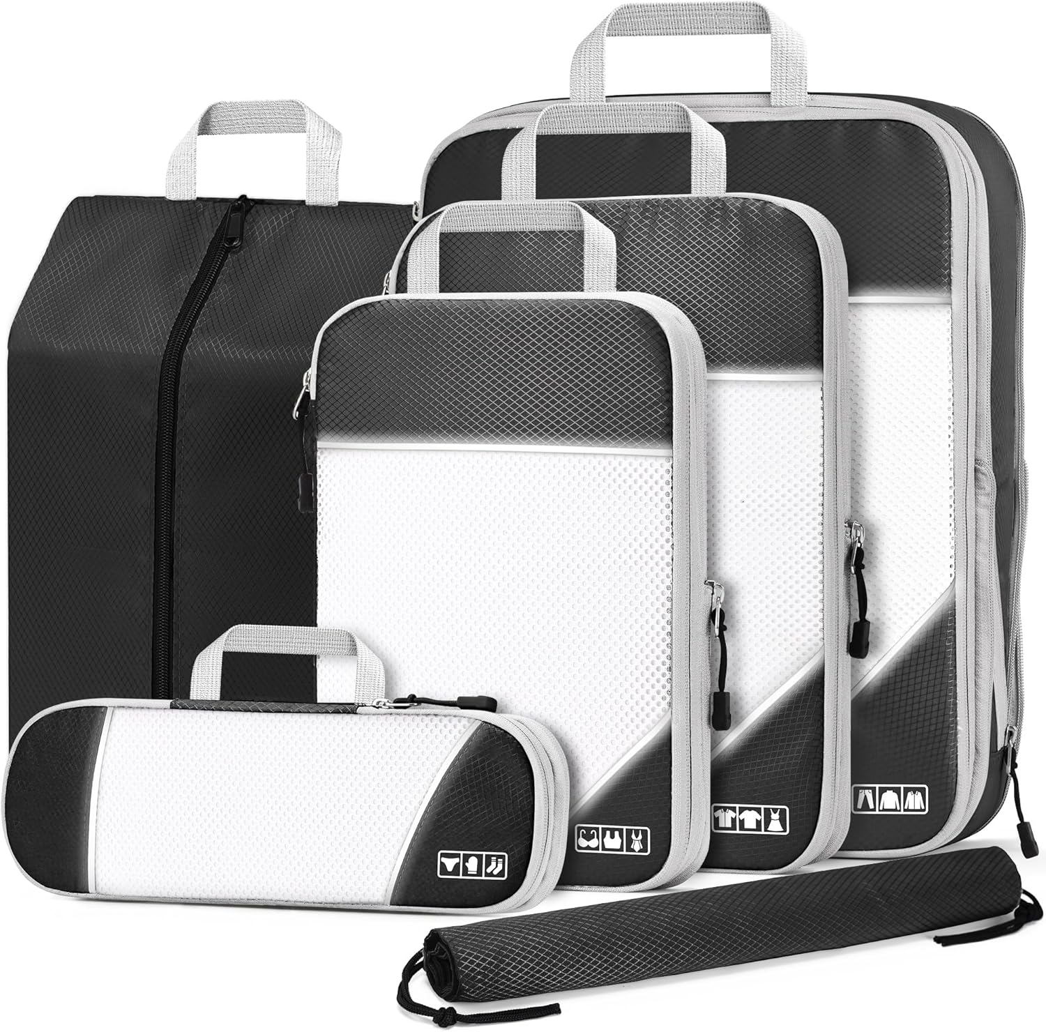 Kolvoii Compression Packing Cubes, 6 Set Packing Cubes for Travel Essentials, Ul...