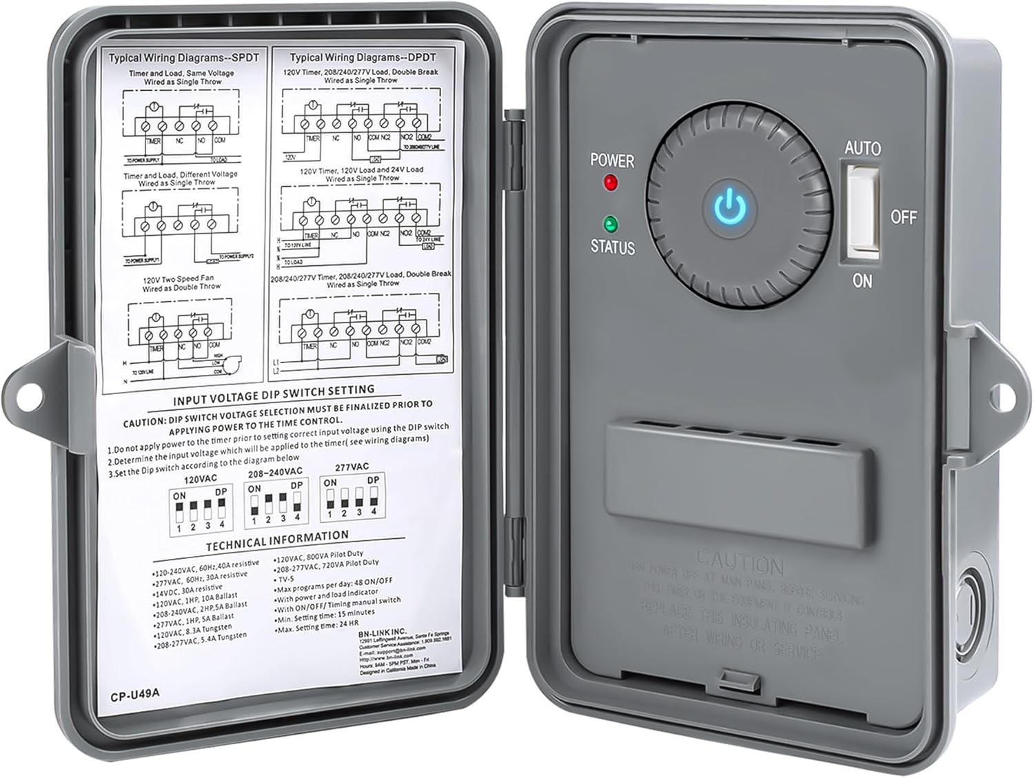 BN-LINK Pool Pump Timer, Outdoor Indoor Smart Wi-Fi Timer Box, 2HP 40A Max, 120,...