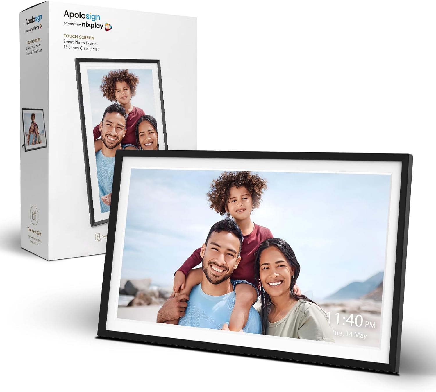 ApoloSign Digital Picture Frame Powered by Nixplay, 15.6" Large WiFi Digital Pho...