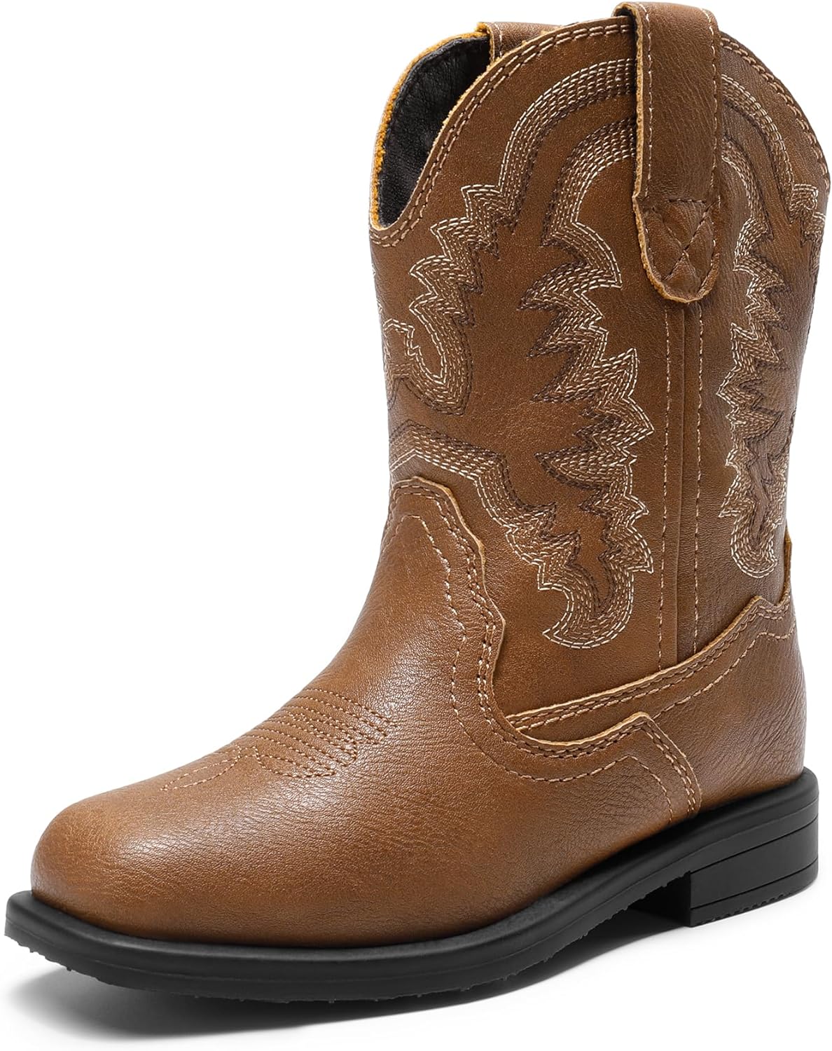DREAM PAIRS Toddler Little Boys Girls Cowboy Boots Kids Western Square Toe Ridin...