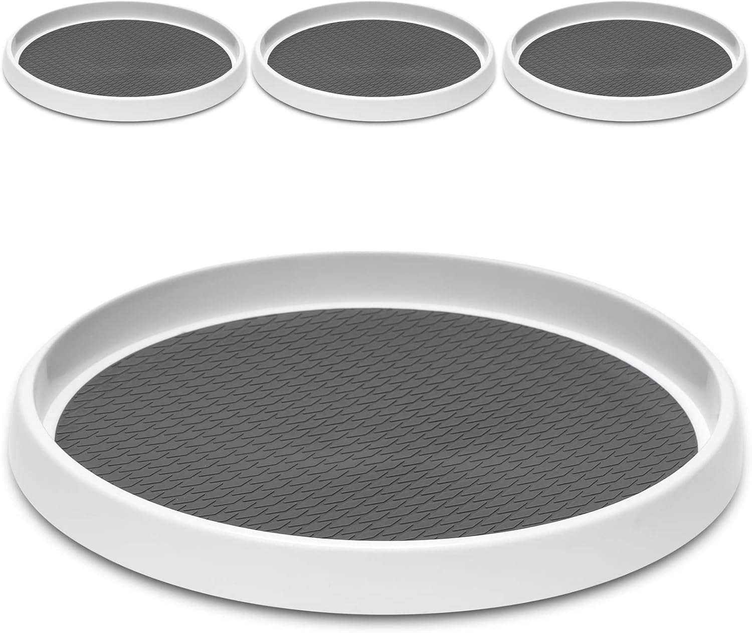 12-Inch Non-Skid Turntable Lazy Susan Organizer [4 Pack] - Spinning Rack for Cab...
