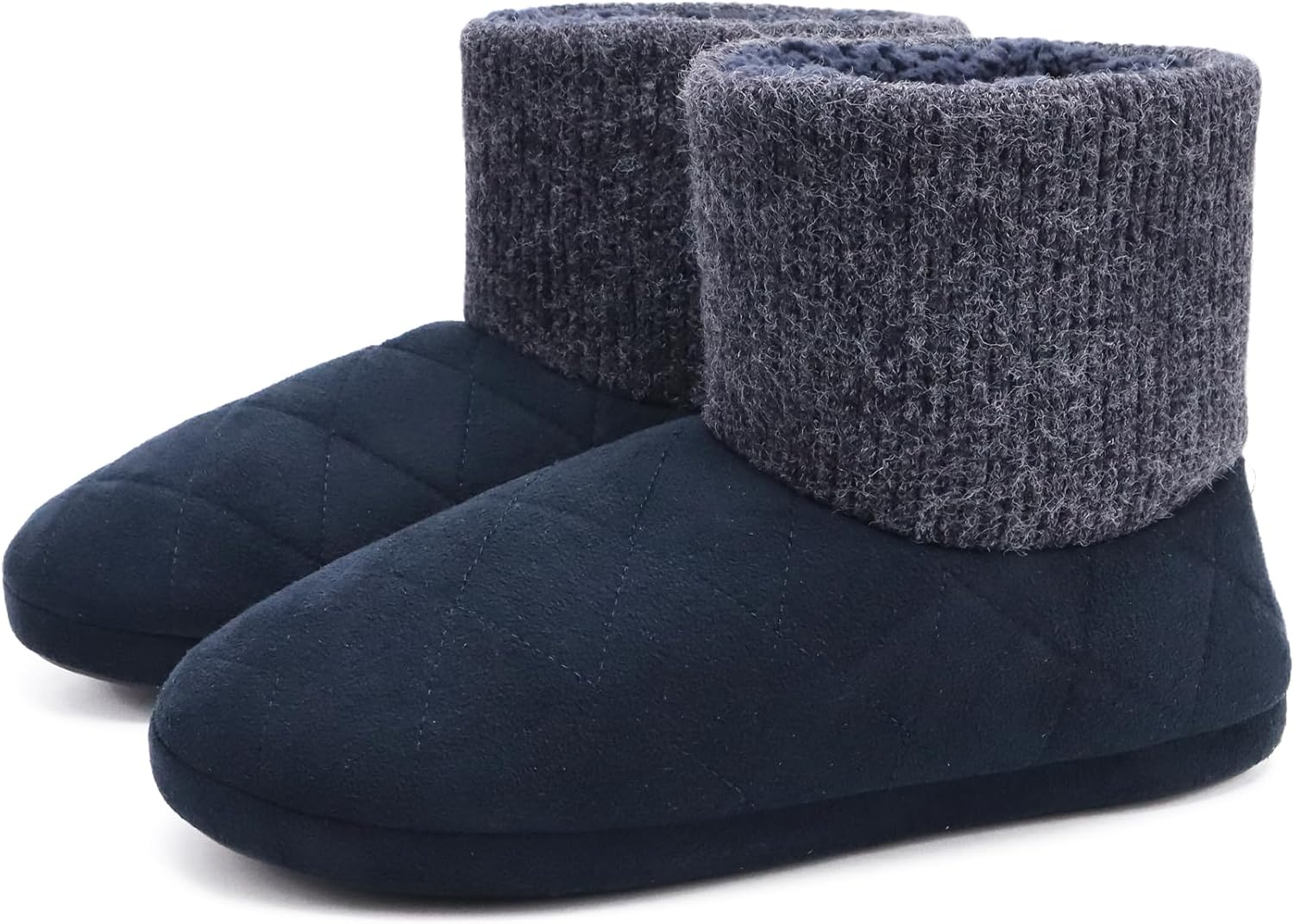 GPOS Knit Rock Wool Warm Men Indoor Pull on Cozy Memory Foam Slipper Boots Soft...